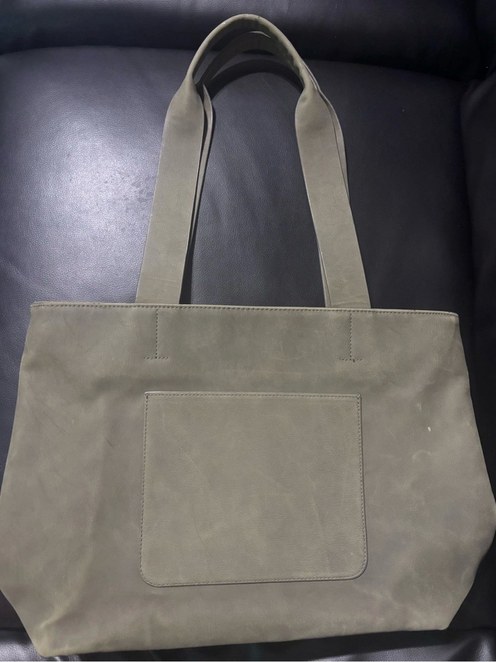 Universal Thread Black Canvas Tote with Zip Pocket